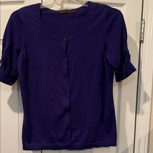 The Limited, purple cardigan, short sleeve